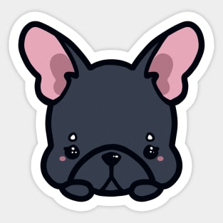 Black French bulldog breed kawaii cute adorable Sticker